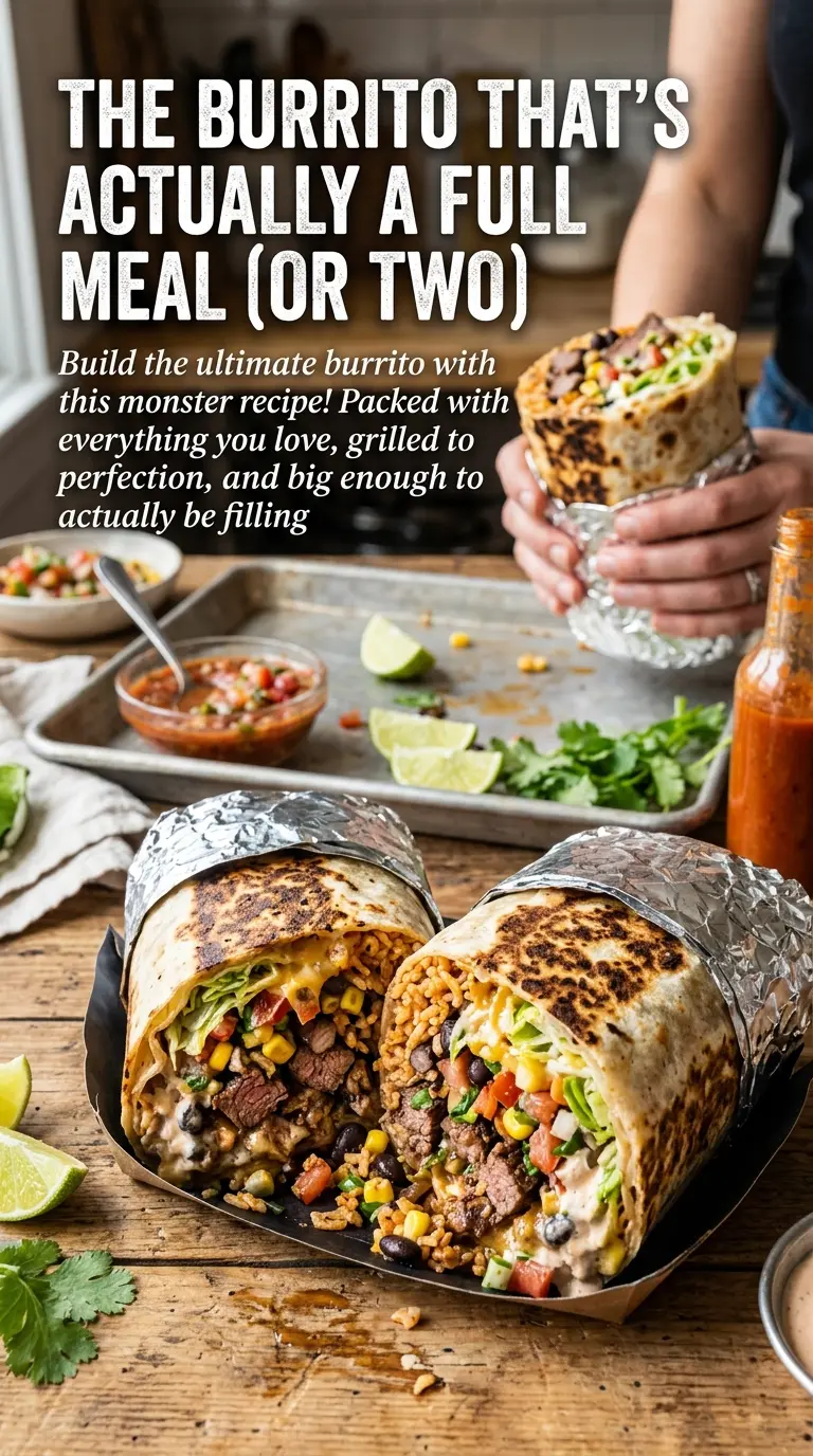 Monster Burritos cross-section layered, crispy, loaded