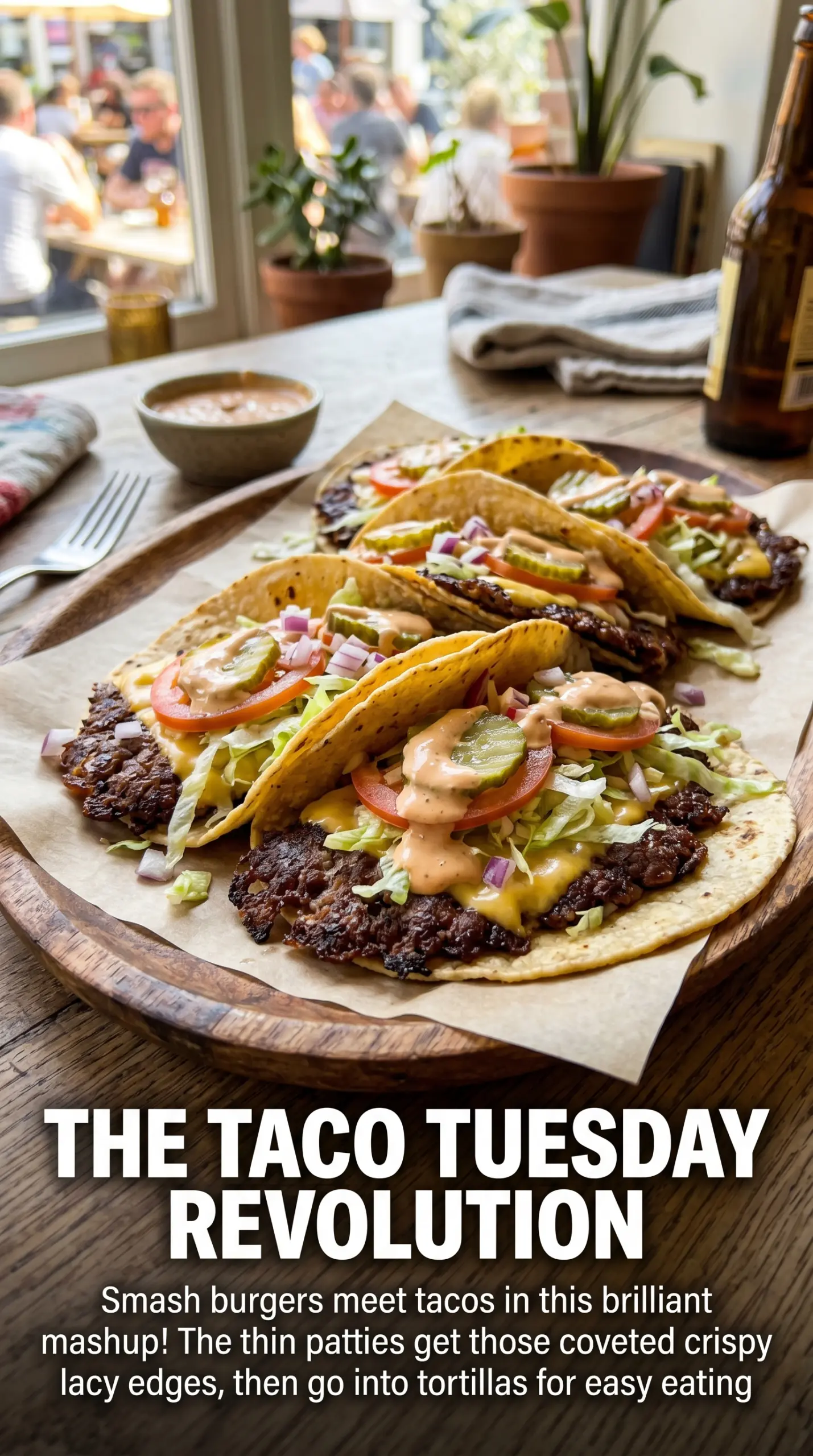 Smash Burger Tacos crispy beef cheesy
