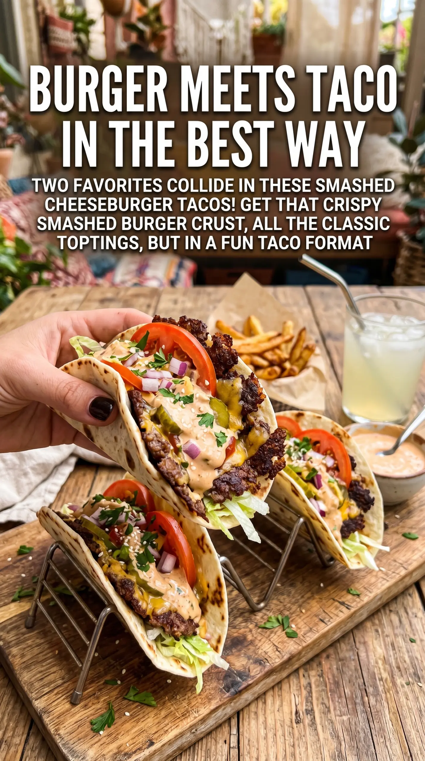 Smashed Cheeseburger Tacos crispy cheesy layered