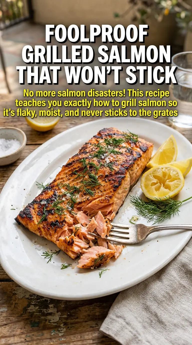grilled salmon with crispy skin, lemon, dill