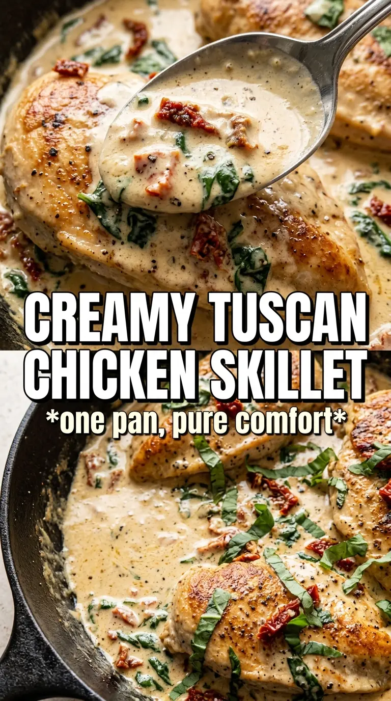 Baked Tuscan Chicken creamy spinach sun-dried tomato