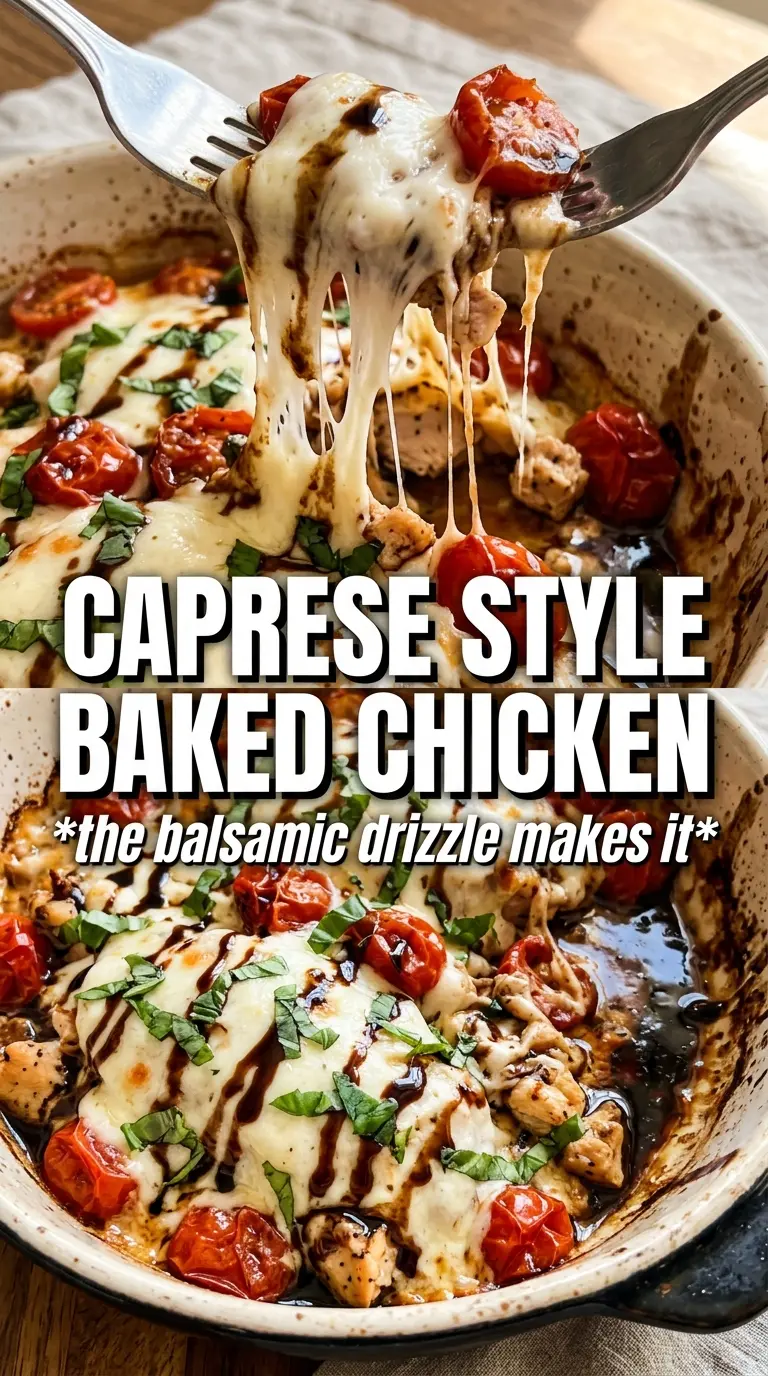 Balsamic Baked Chicken Breast with Mozzarella juicy glazed caprese