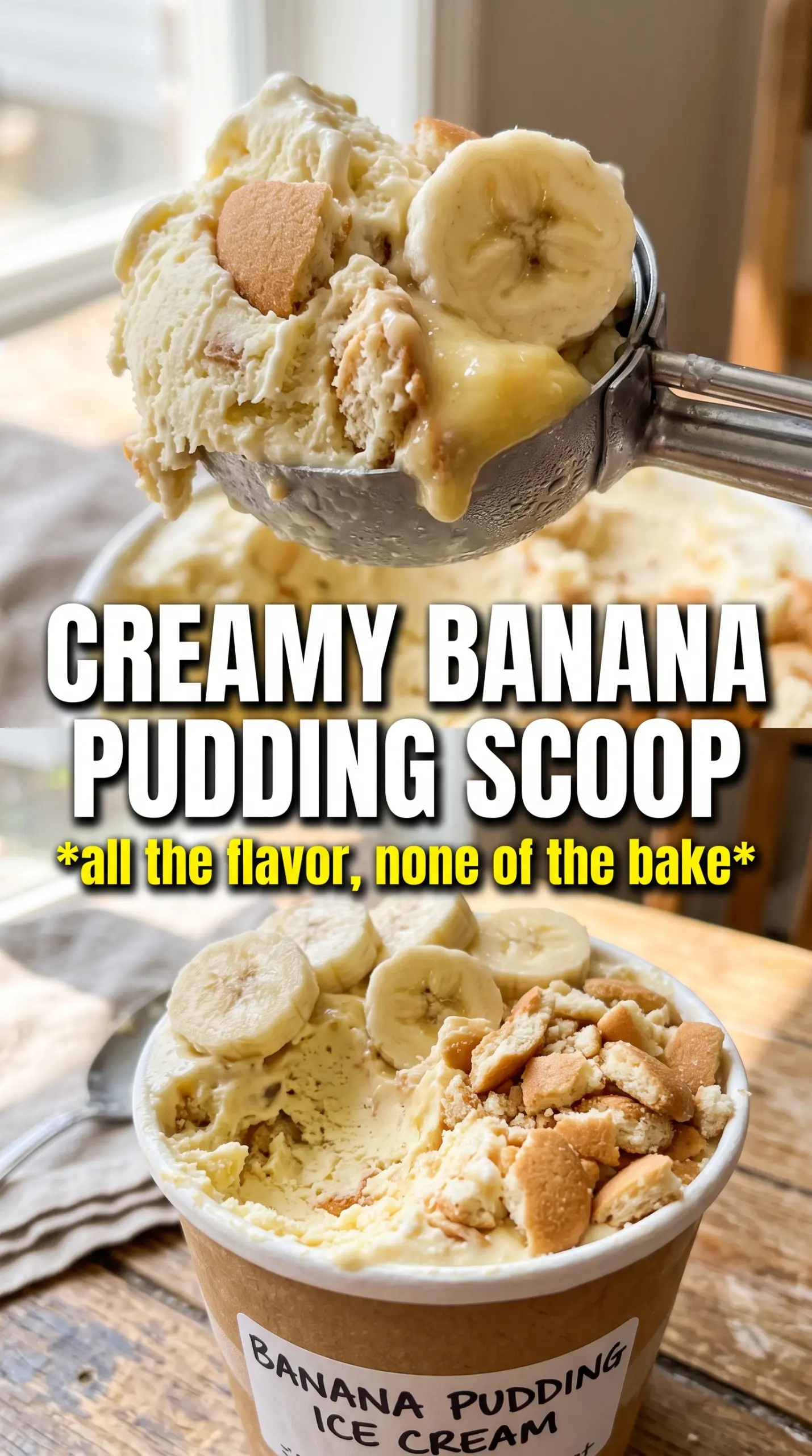 Banana Pudding Ice Cream creamy banana vanilla Nilla wafers