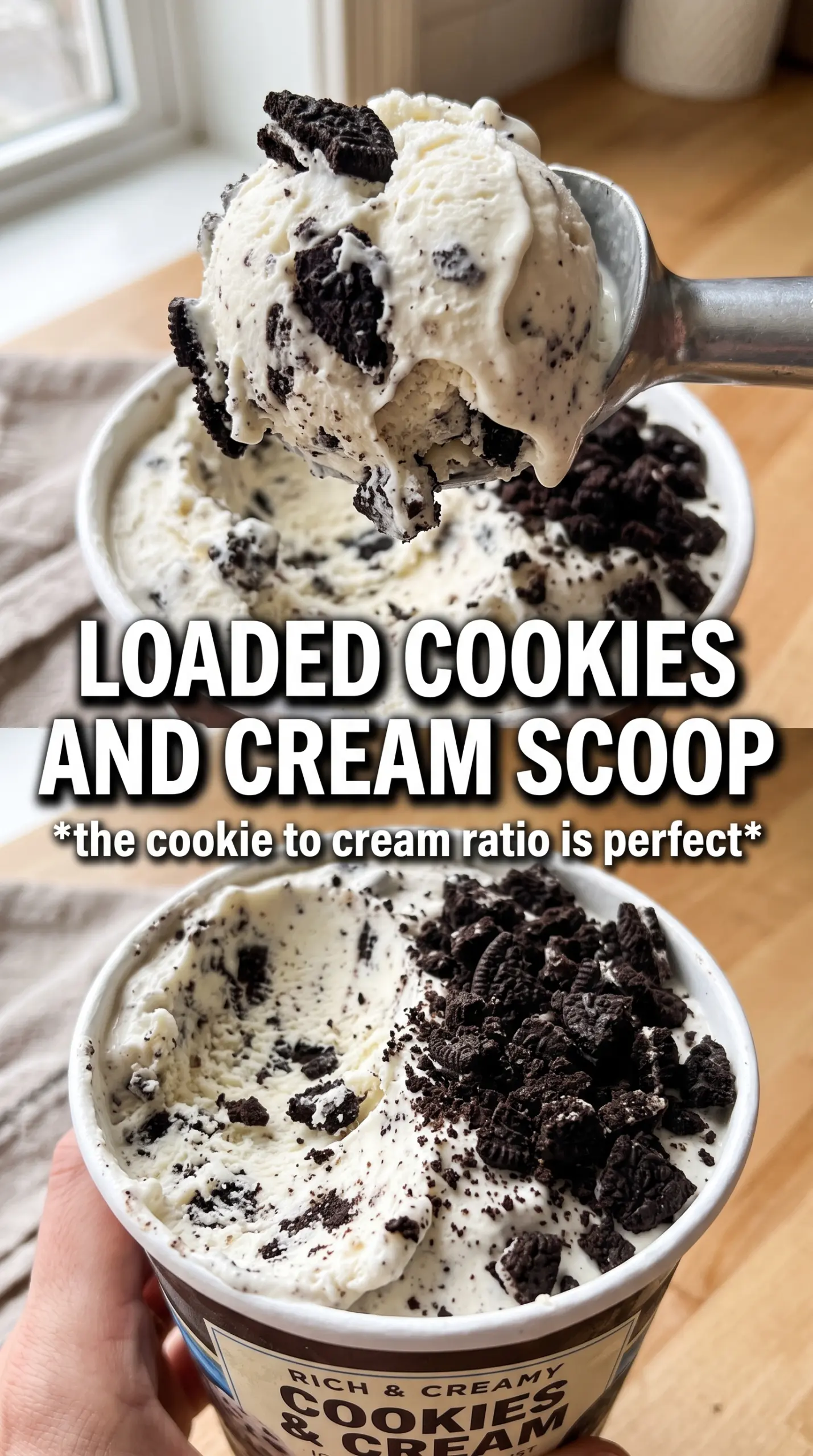 Cookies and cream ice cream creamy Oreo dessert