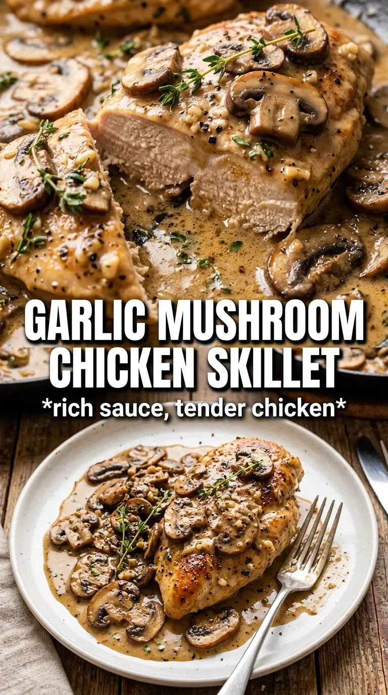 Creamy Mushroom Chicken golden skillet, silky sauce, herbs