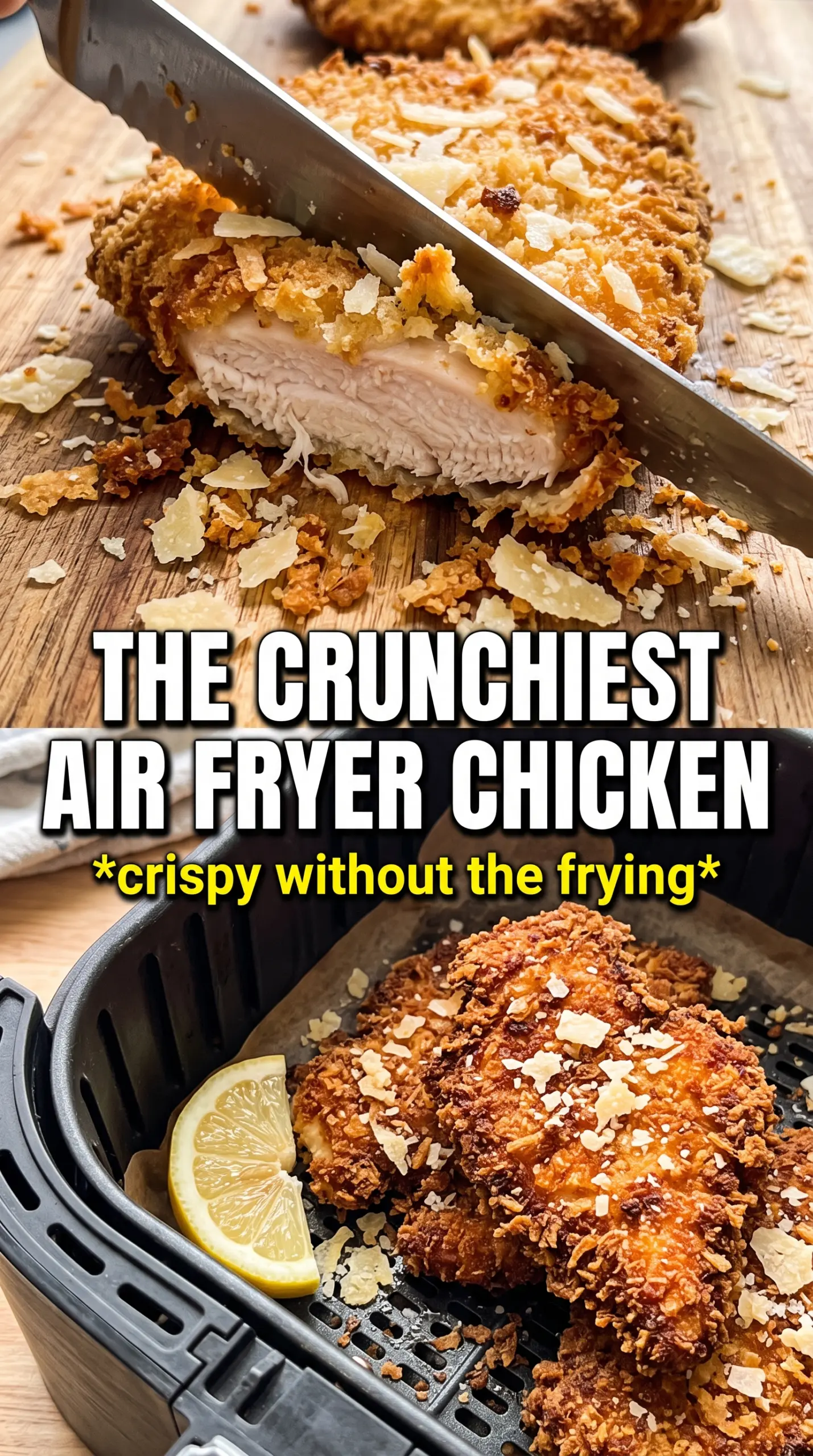 Crispy Air Fryer Parmesan Crusted Chicken golden crunchy juicy