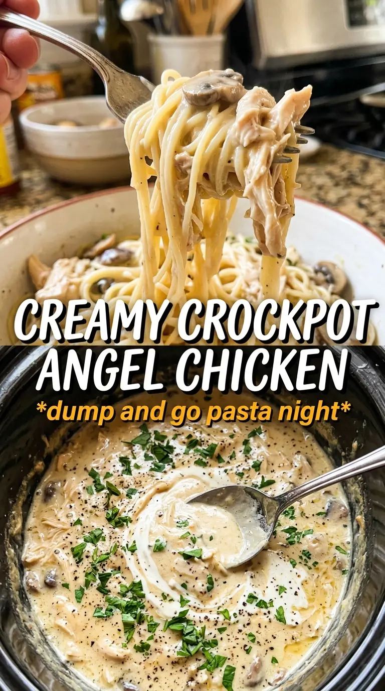 Crock Pot Angel Chicken creamy tender pasta