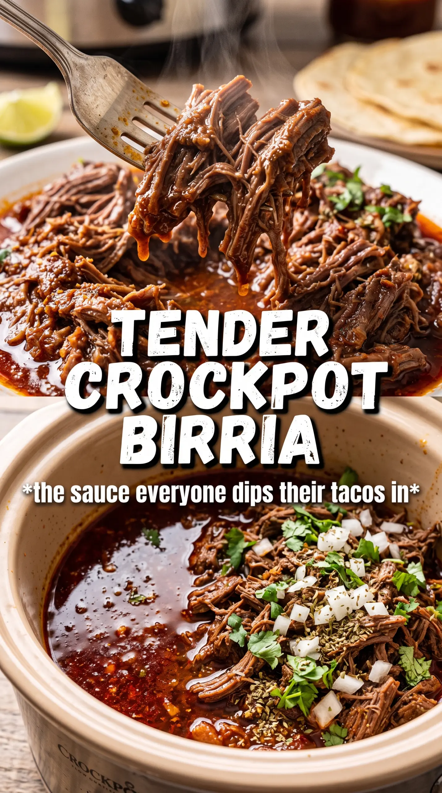Crockpot Mexican Birria rich consommé crispy tacos