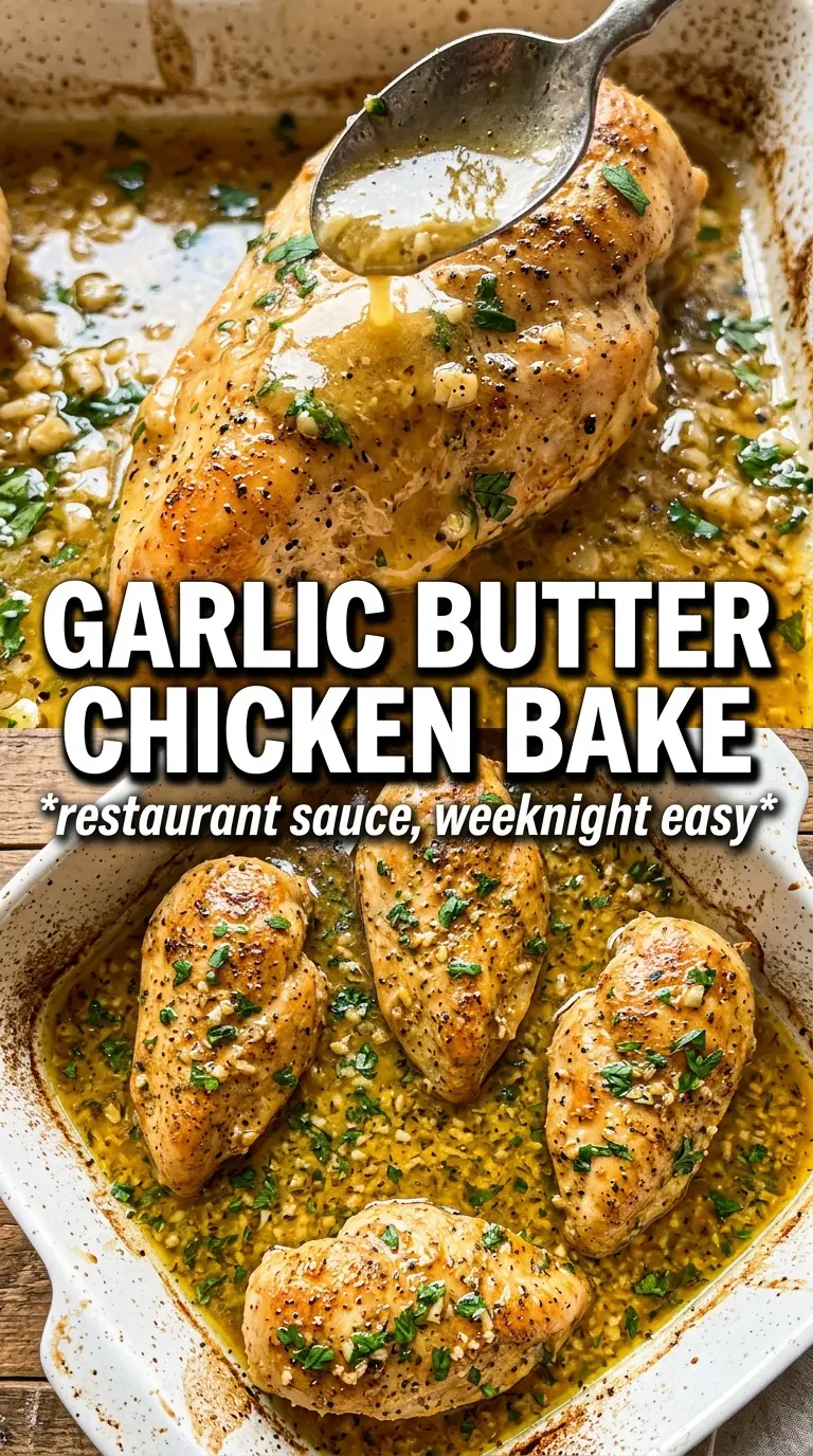 Garlic Butter Baked Chicken Breast, golden herb butter, juicy baked chicken