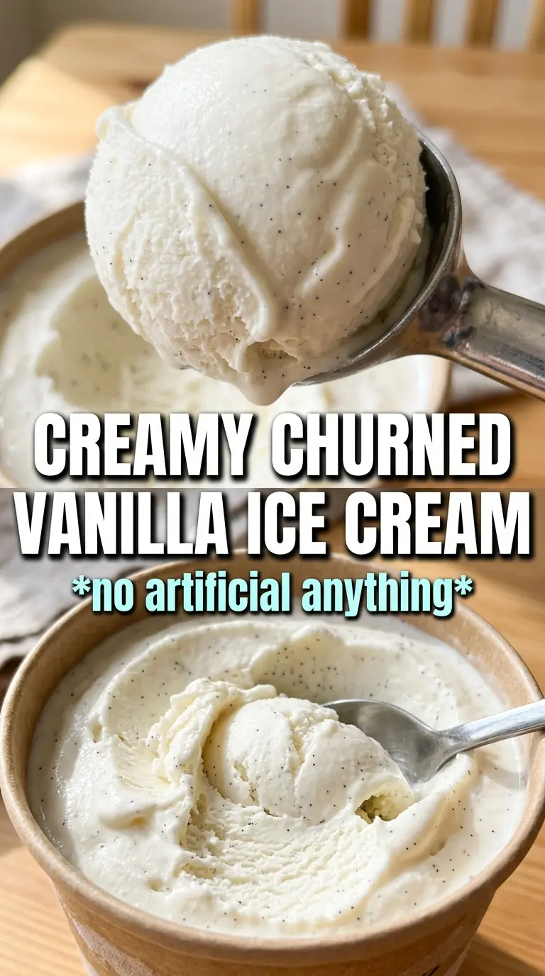 Old-Fashioned Homemade Vanilla Ice Cream creamy vanilla bean