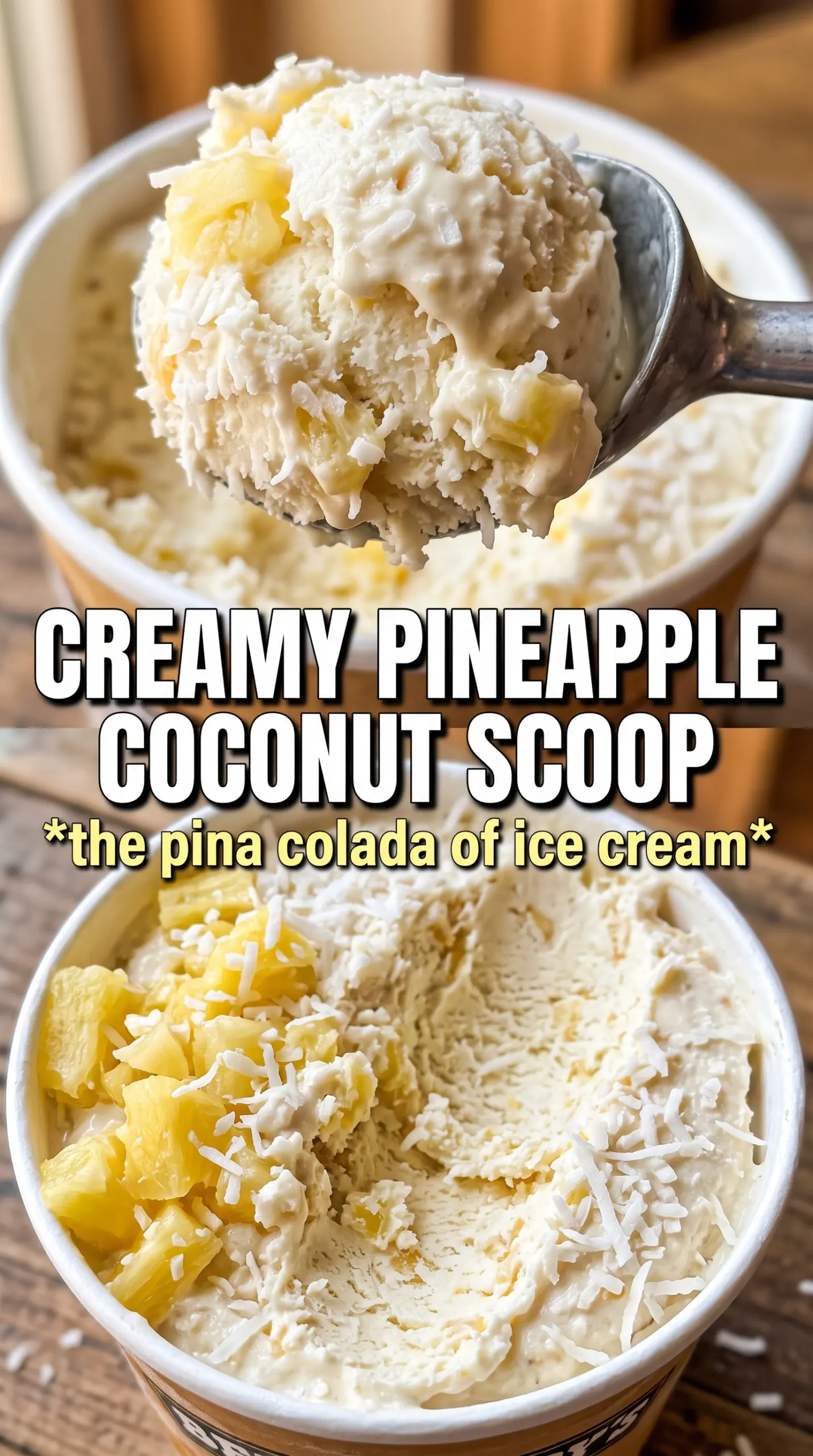 Pineapple Coconut Ice Cream tropical creamy