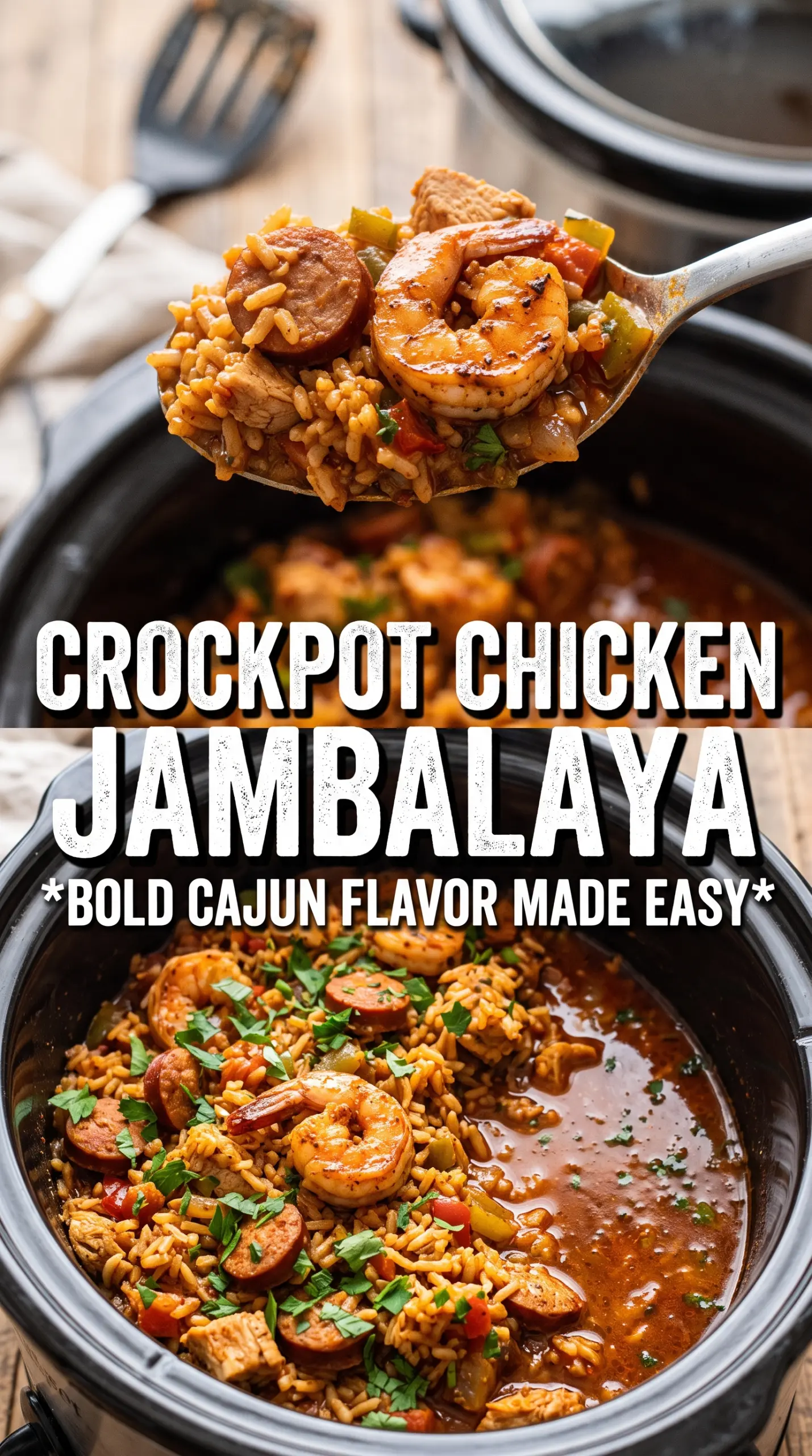 Slow Cooker Chicken Jambalaya smoky rice, sausage, chicken