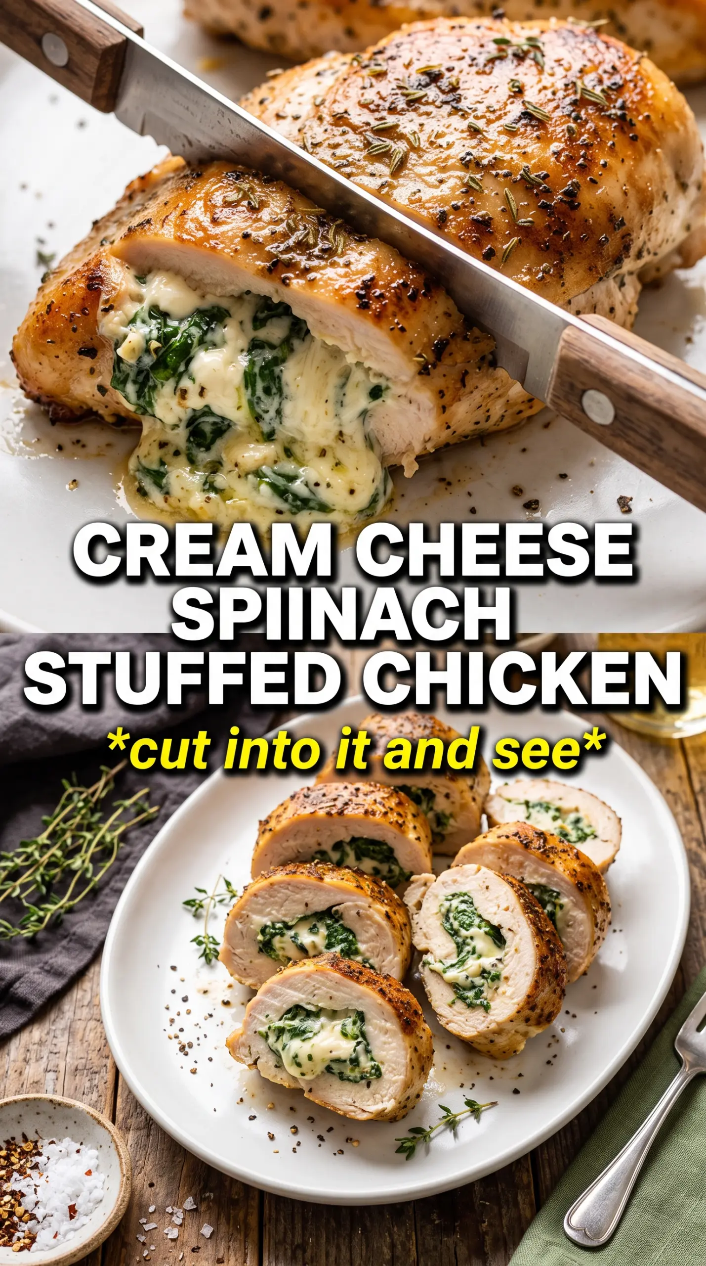 Spinach Stuffed Chicken Breasts creamy savory golden