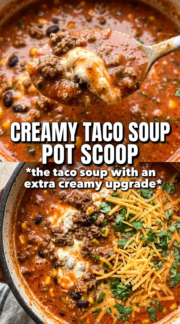 30-Minute Creamy Taco Soup, creamy Tex-Mex, hearty bowl