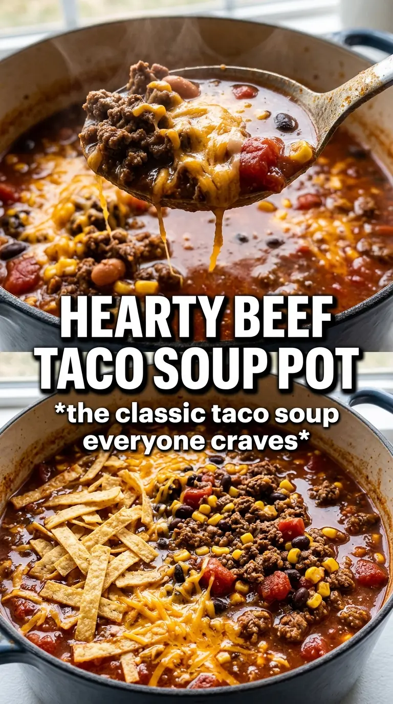 Beef Taco Soup hearty Tex-Mex beans