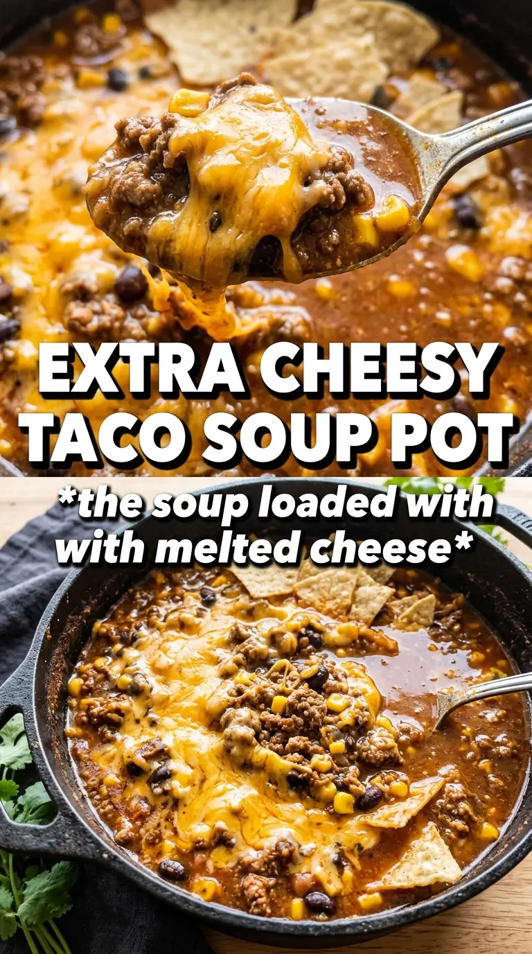 Cheesy taco soup creamy Tex-Mex bowl
