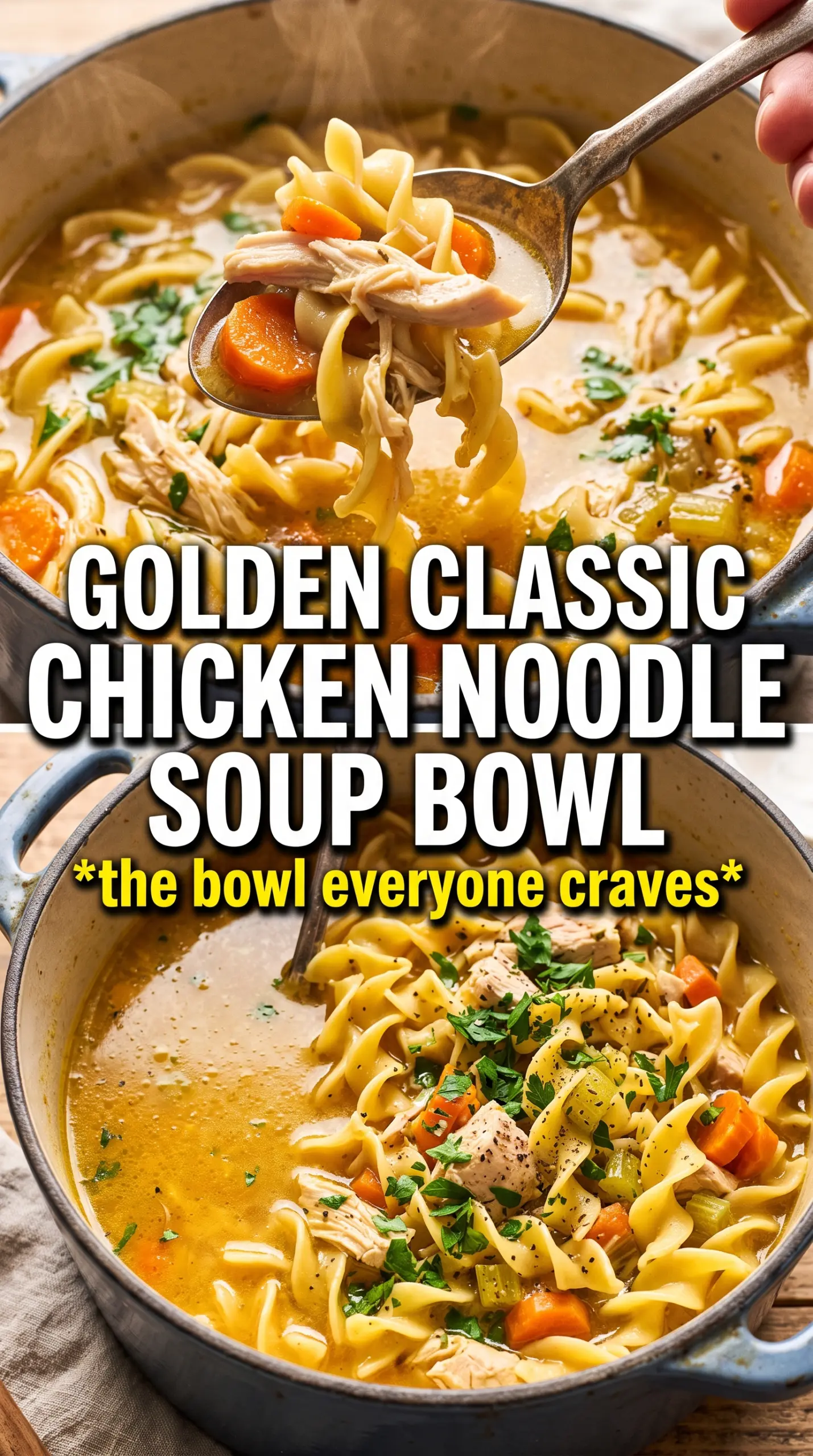 Chicken noodle soup classic comforting