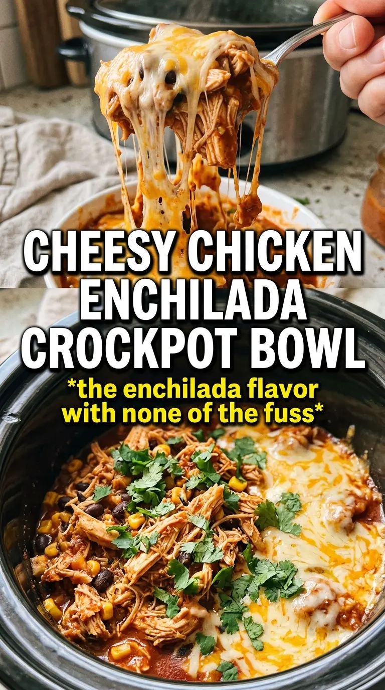 Crockpot Chicken Enchiladas saucy cheesy Tex-Mex