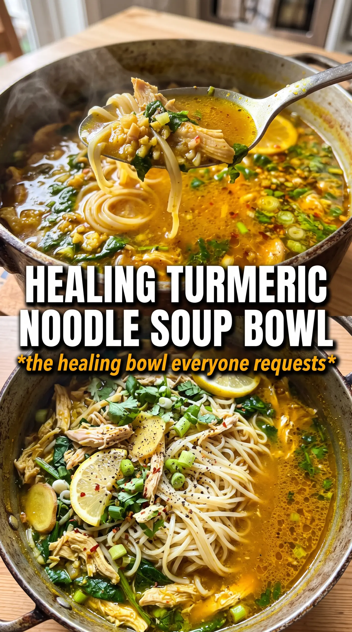 Immune-Boosting Chicken Noodle Soup golden broth turmeric