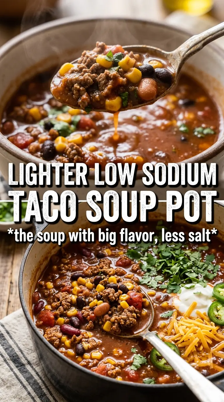 Low Sodium Taco Soup hearty Tex-Mex bowl