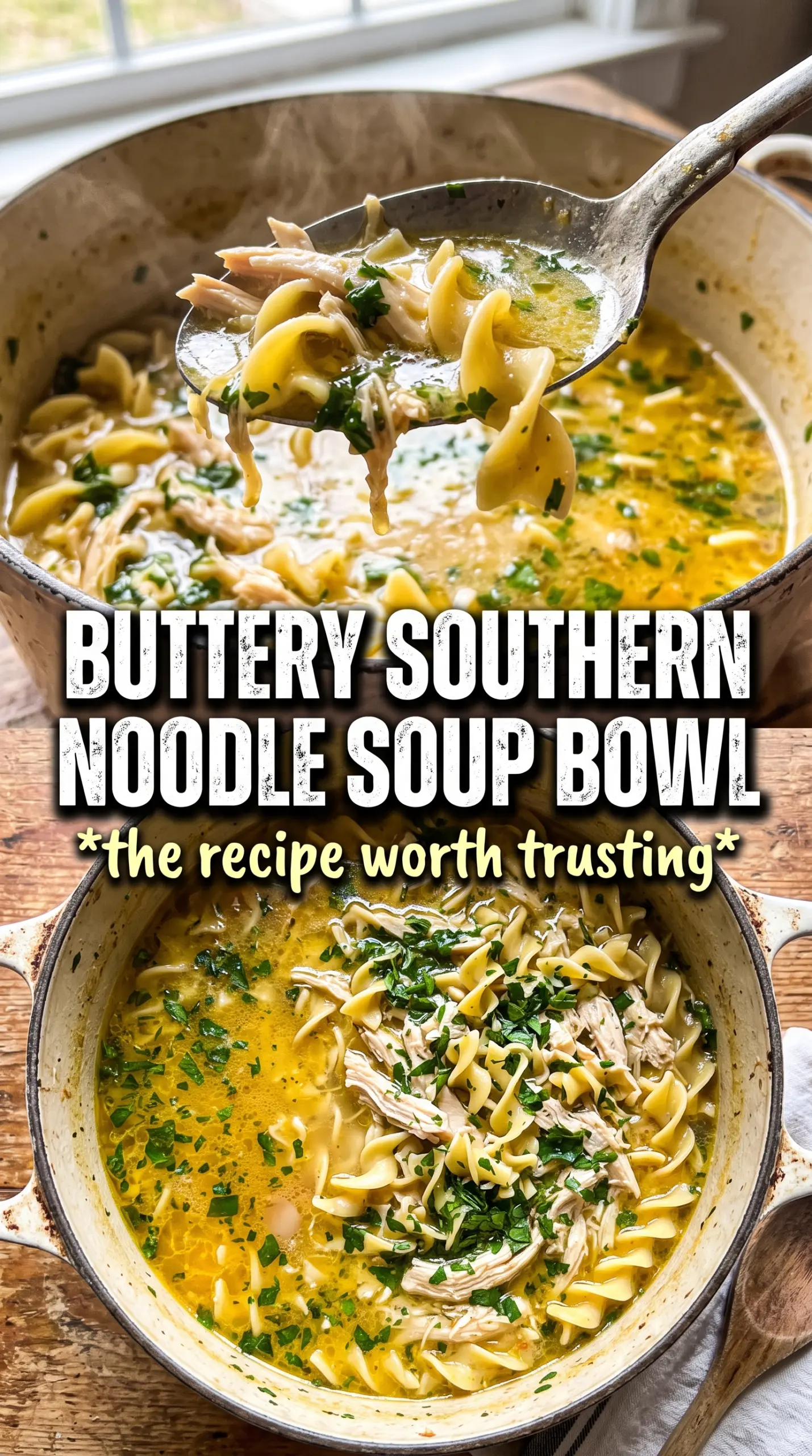 Paula Deen chicken noodle soup rich golden broth