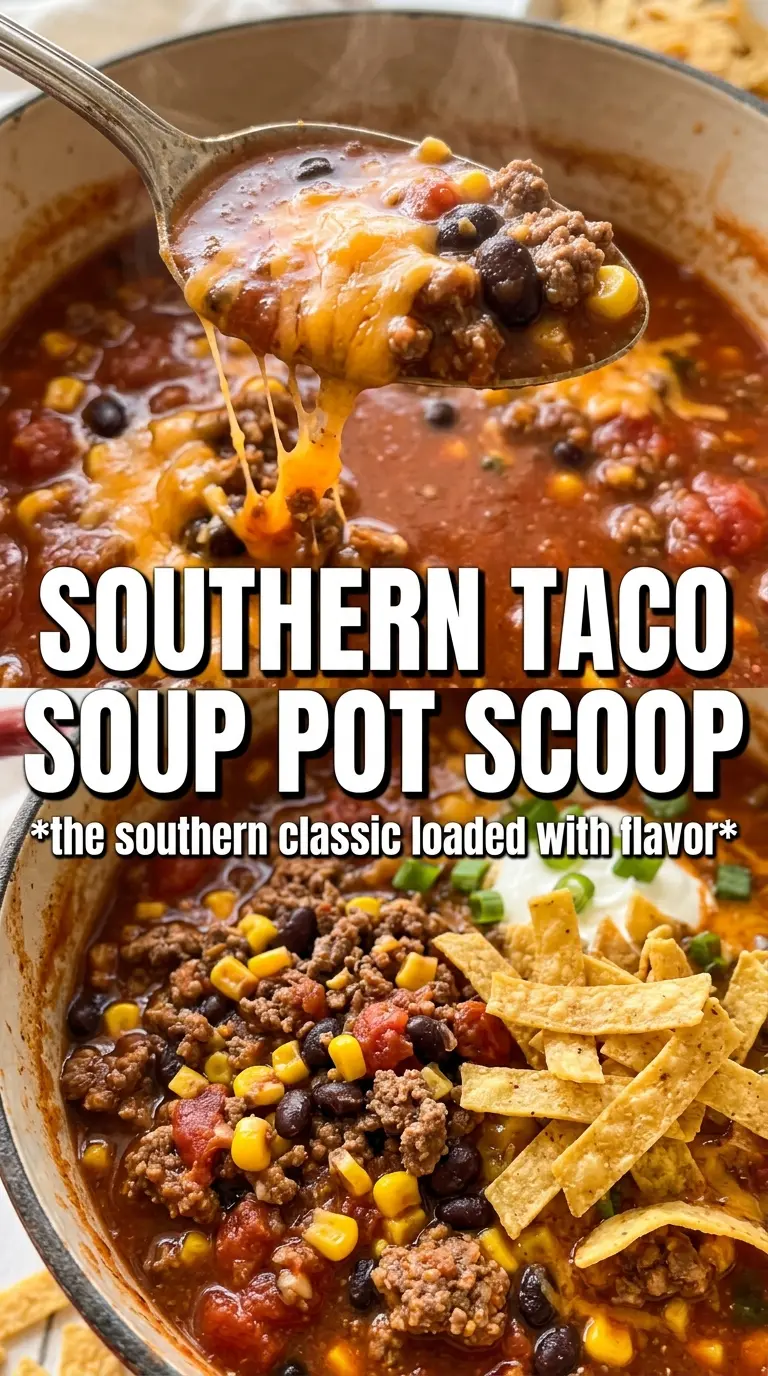 Paula Deen Taco Soup hearty bold cheesy