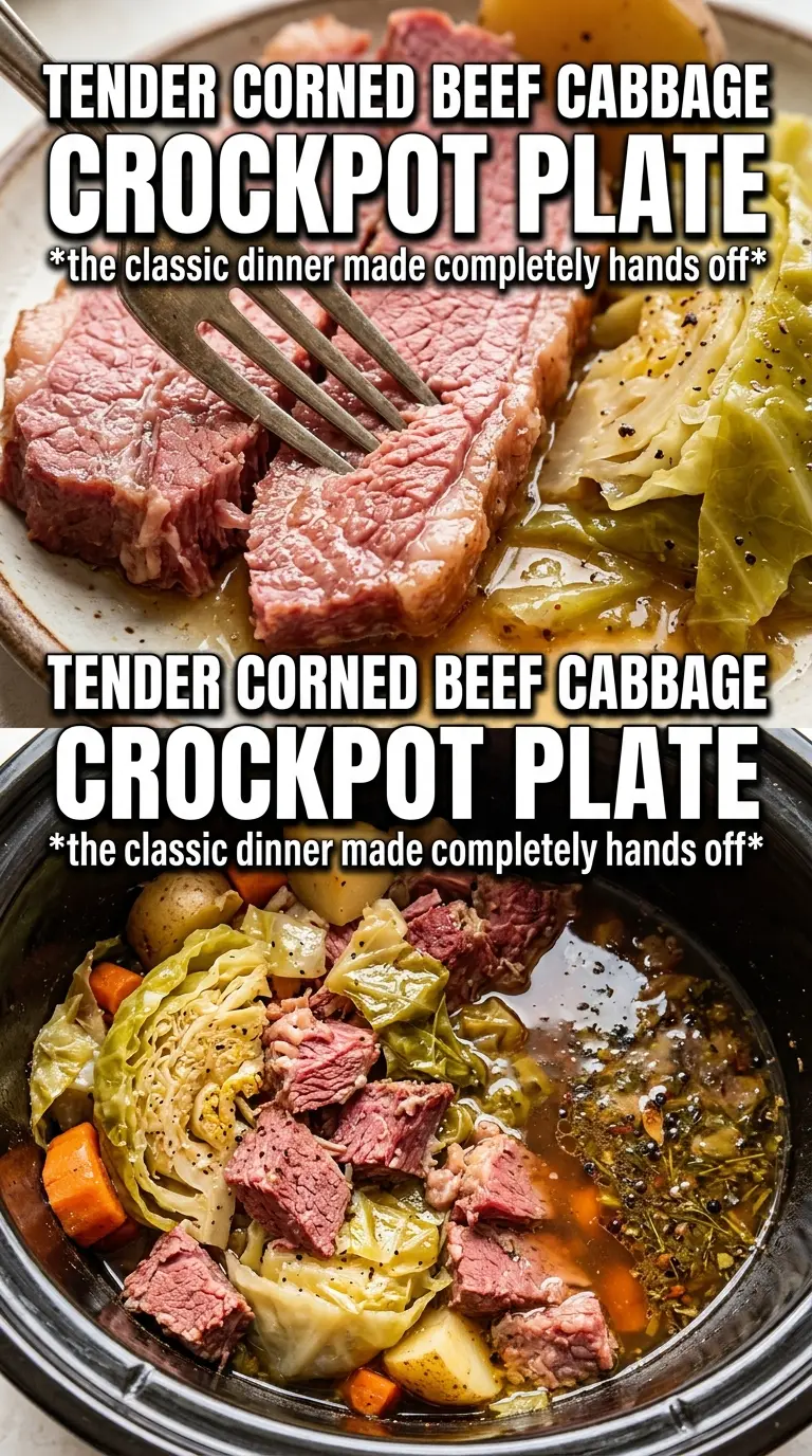 Slow Cooker Corned Beef and Cabbage sliced corned beef, tender vegetables, hearty