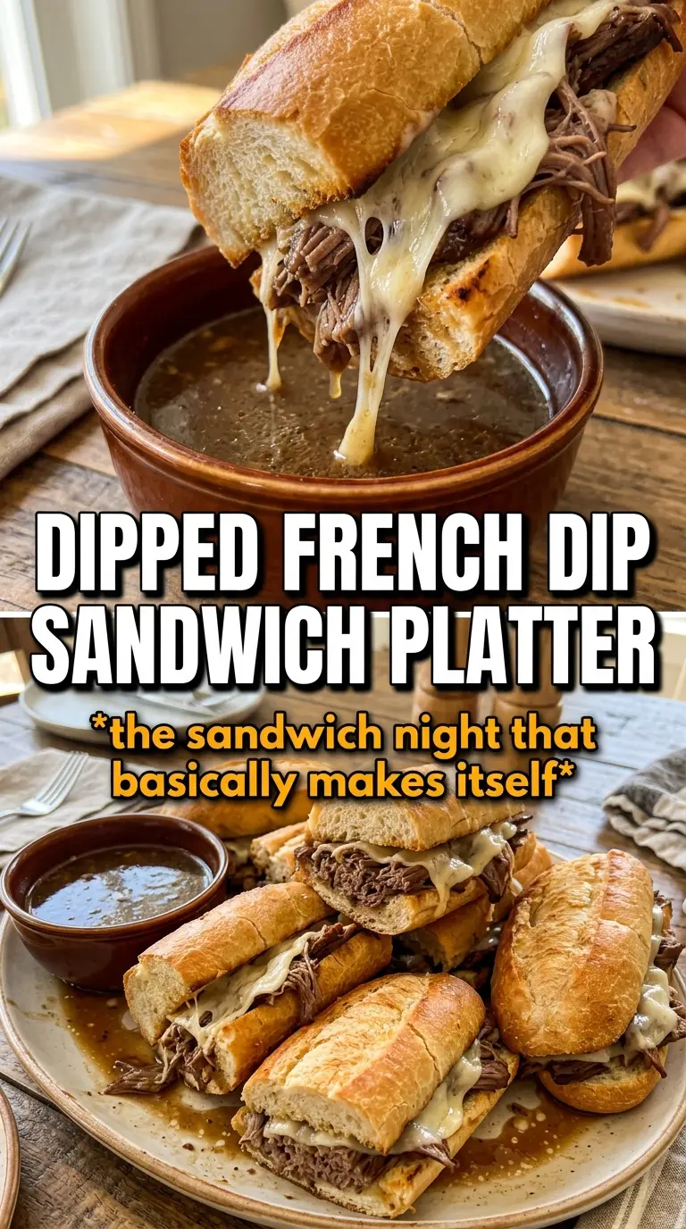 Slow Cooker French Dip Sandwiches savory beef cheesy