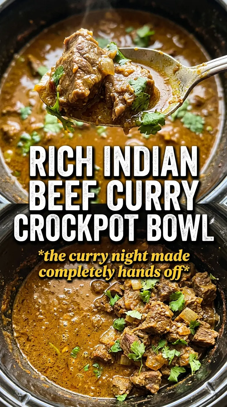 Slow Cooker Indian Beef Curry rich spiced creamy