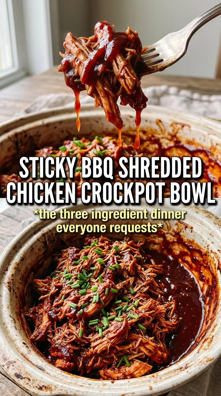 Sweet Baby Ray's Crockpot Chicken sticky shredded chicken