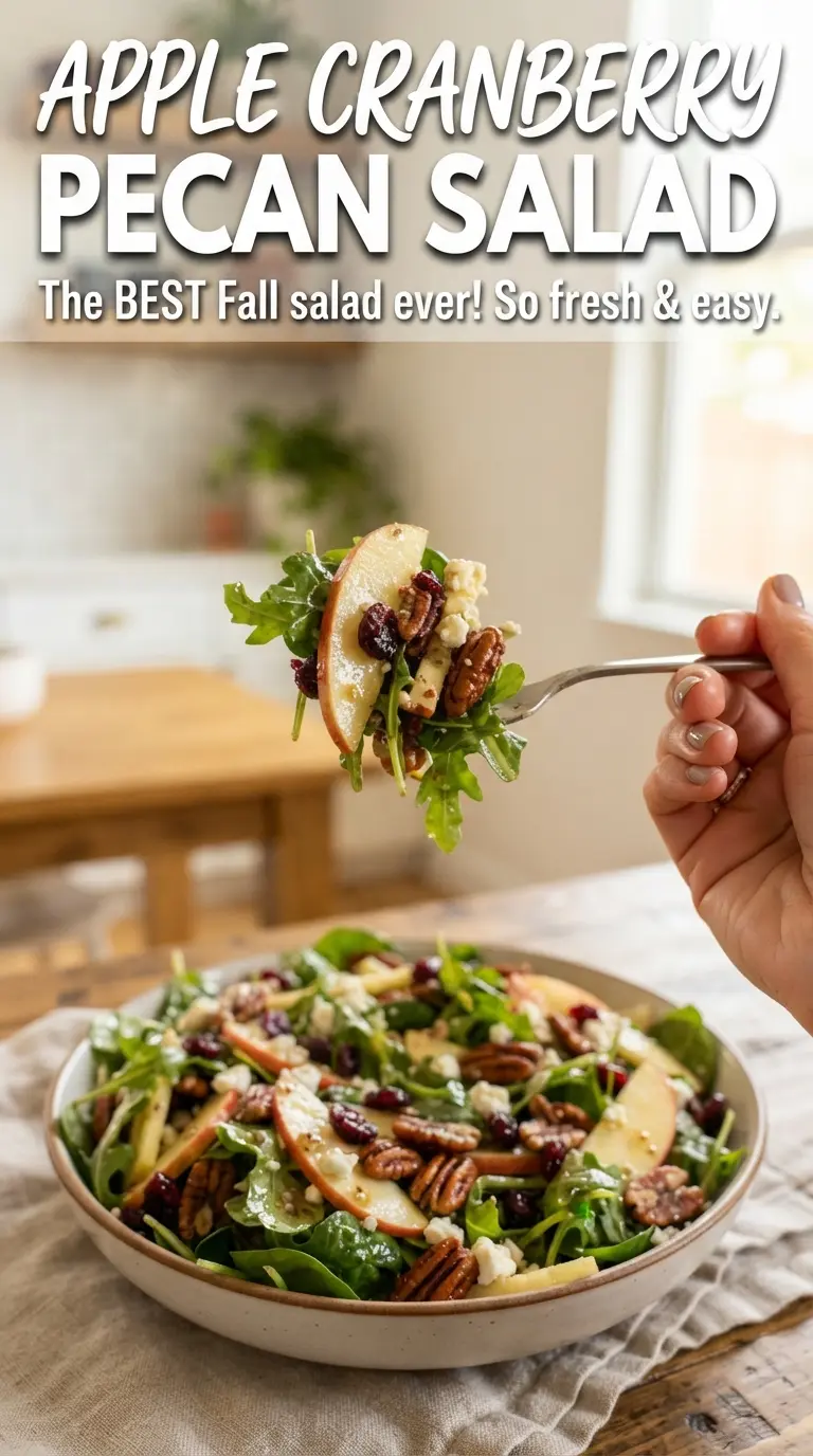 Apple Cranberry Pecan Salad crisp apples, candied pecans, poppy seed dressing