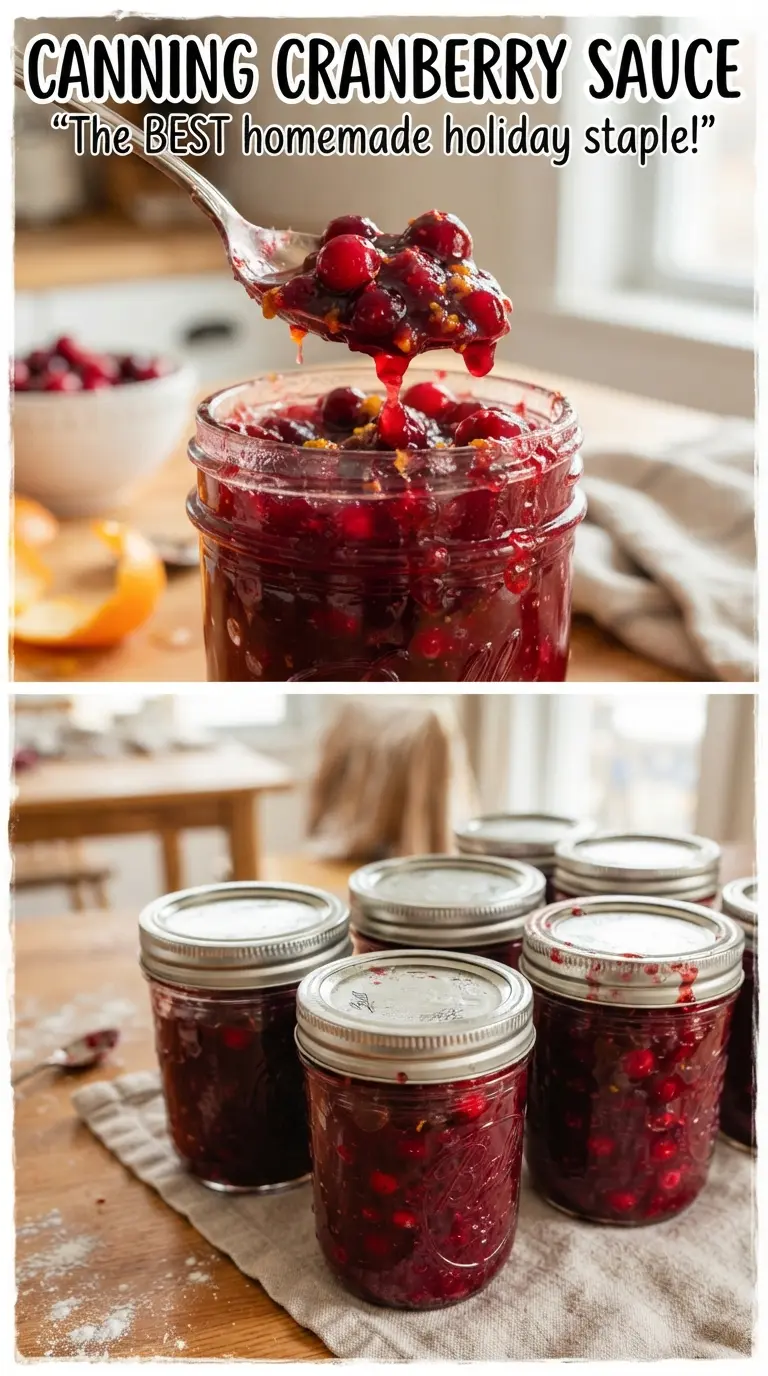 canning cranberry sauce glossy orange
