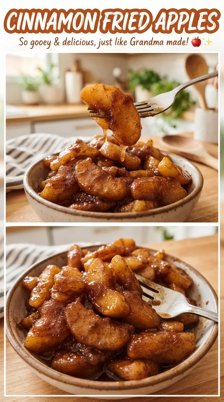 Cinnamon Fried Apples tender glossy skillet