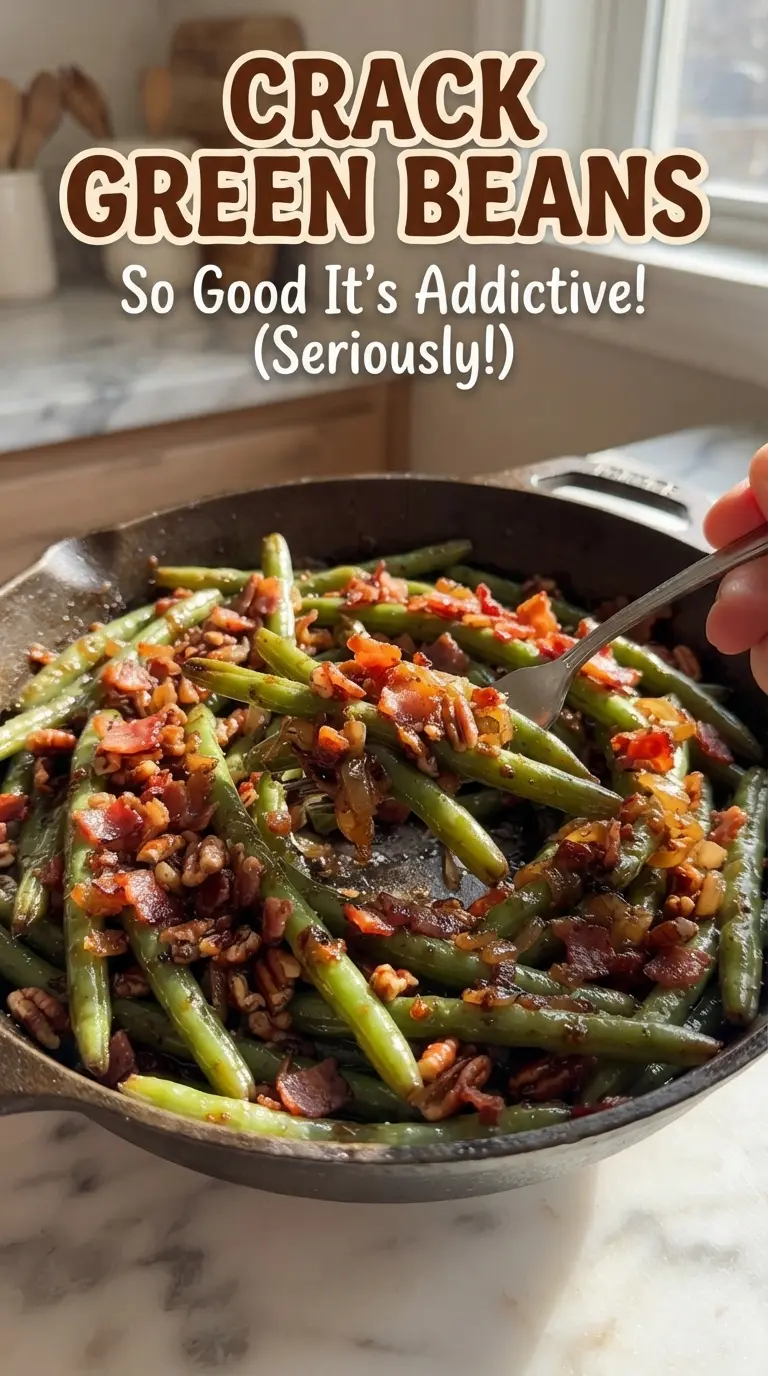 Crack Green Beans sticky caramelized bacon