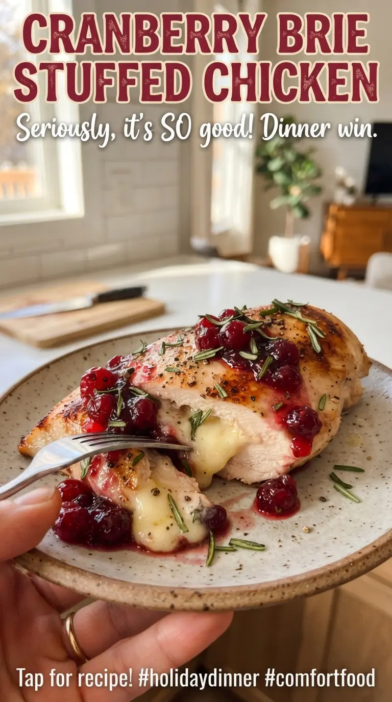 Cranberry Brie Stuffed Chicken golden cheesy juicy