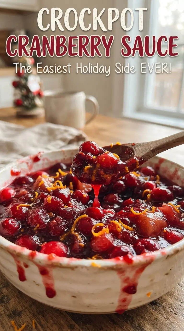 Crockpot Cranberry Sauce bright glossy citrus