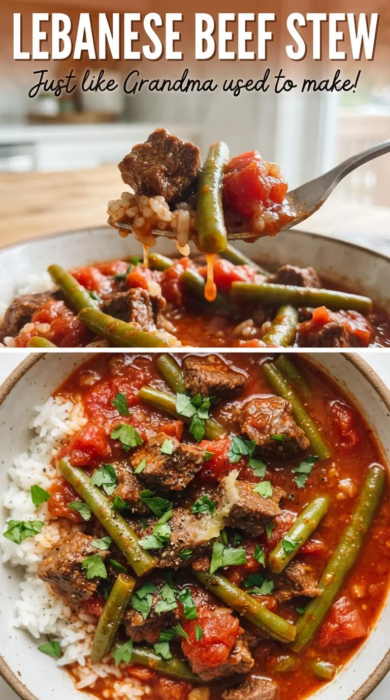 Lebanese beef stew beef green beans tomato sauce