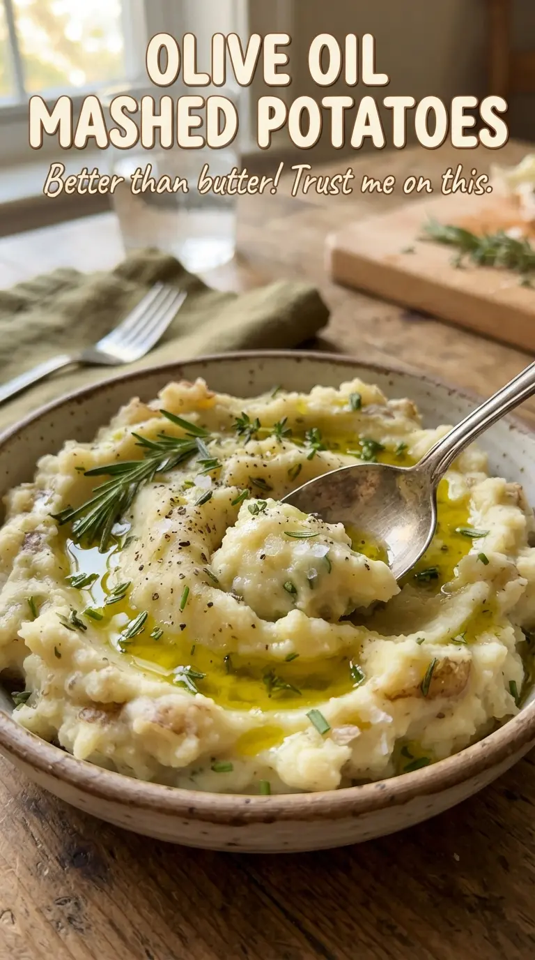 Olive Oil Mashed Potatoes silky lemony herb-finished