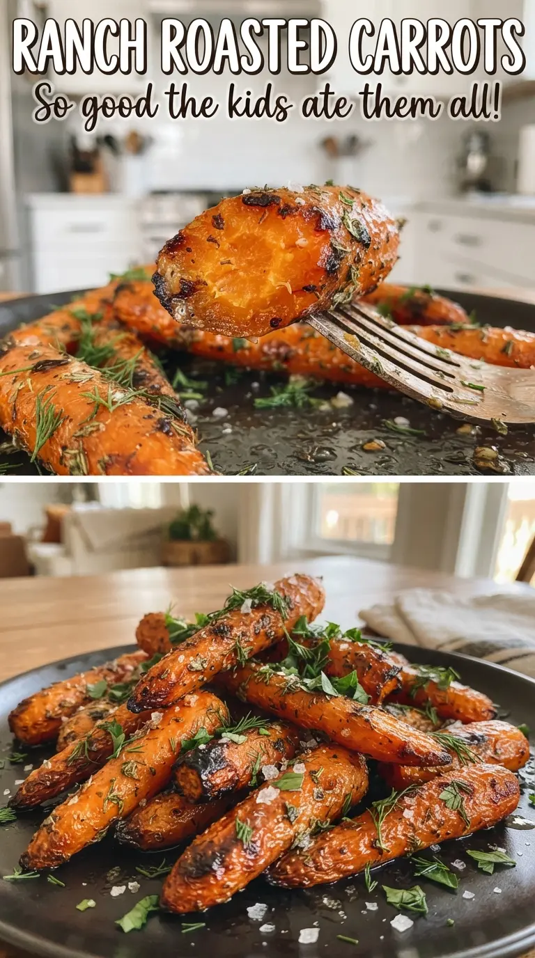 Ranch roasted carrots golden herby Parmesan